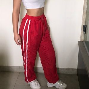 Red and white Honey Punch pants